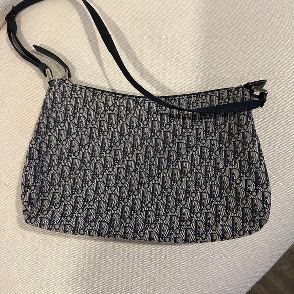 Christian Dior Vintage Trotter Pochette Shoulder Bag Diorissimo Canvas - Picture 2 of 10